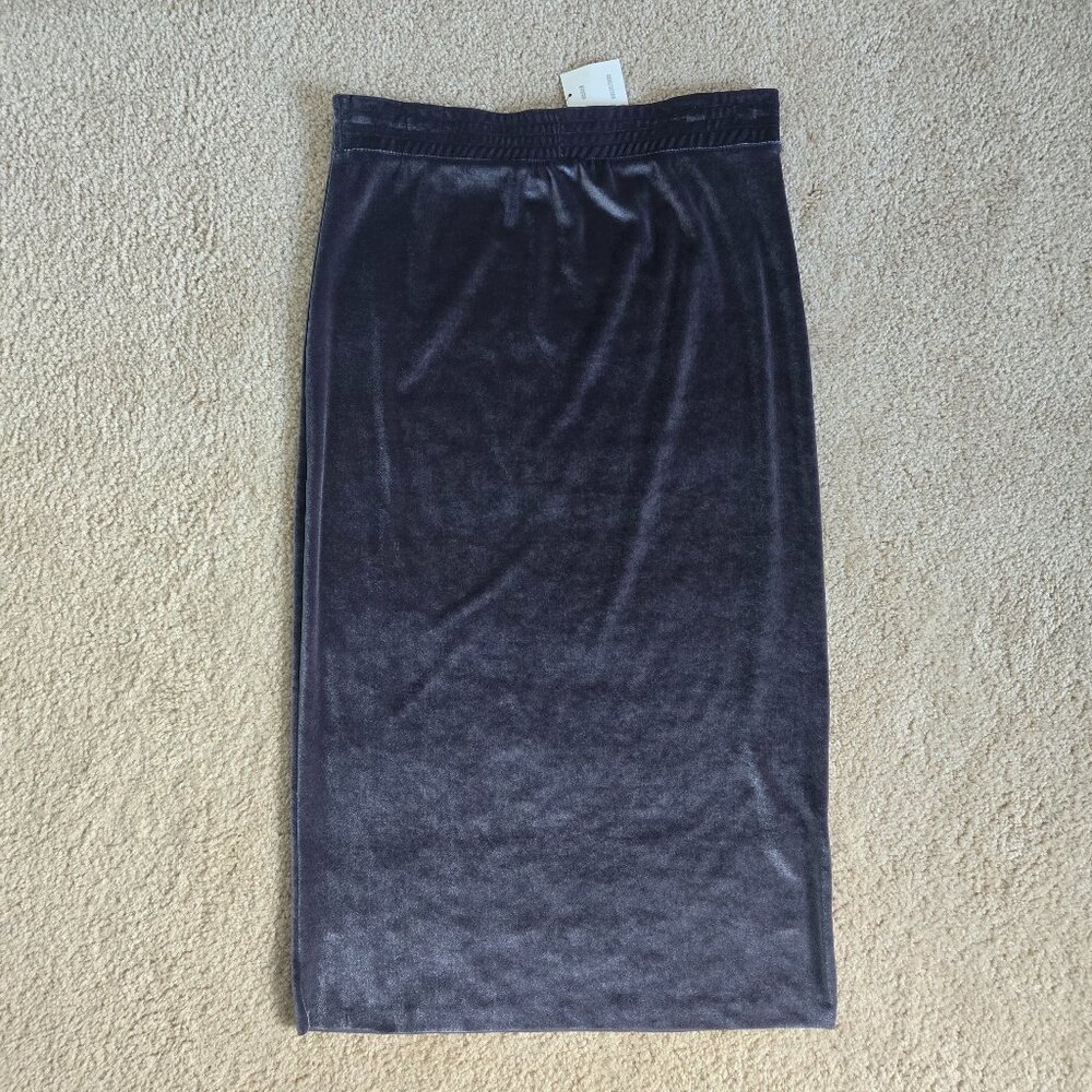 Gray/ Grey Velvet midi tube skirt